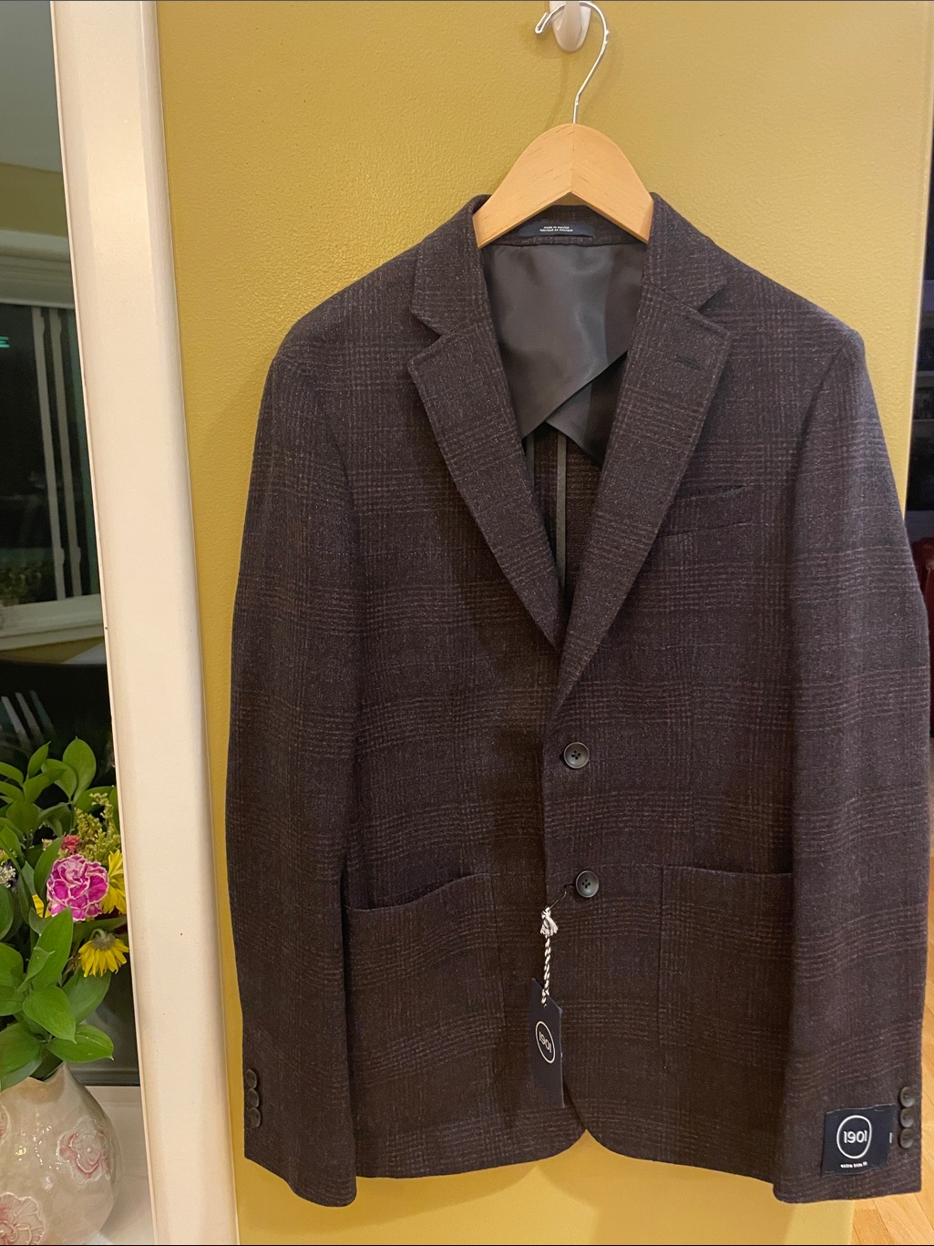Nwt 1901 Dark Brown Checked Sport Coat Blazer